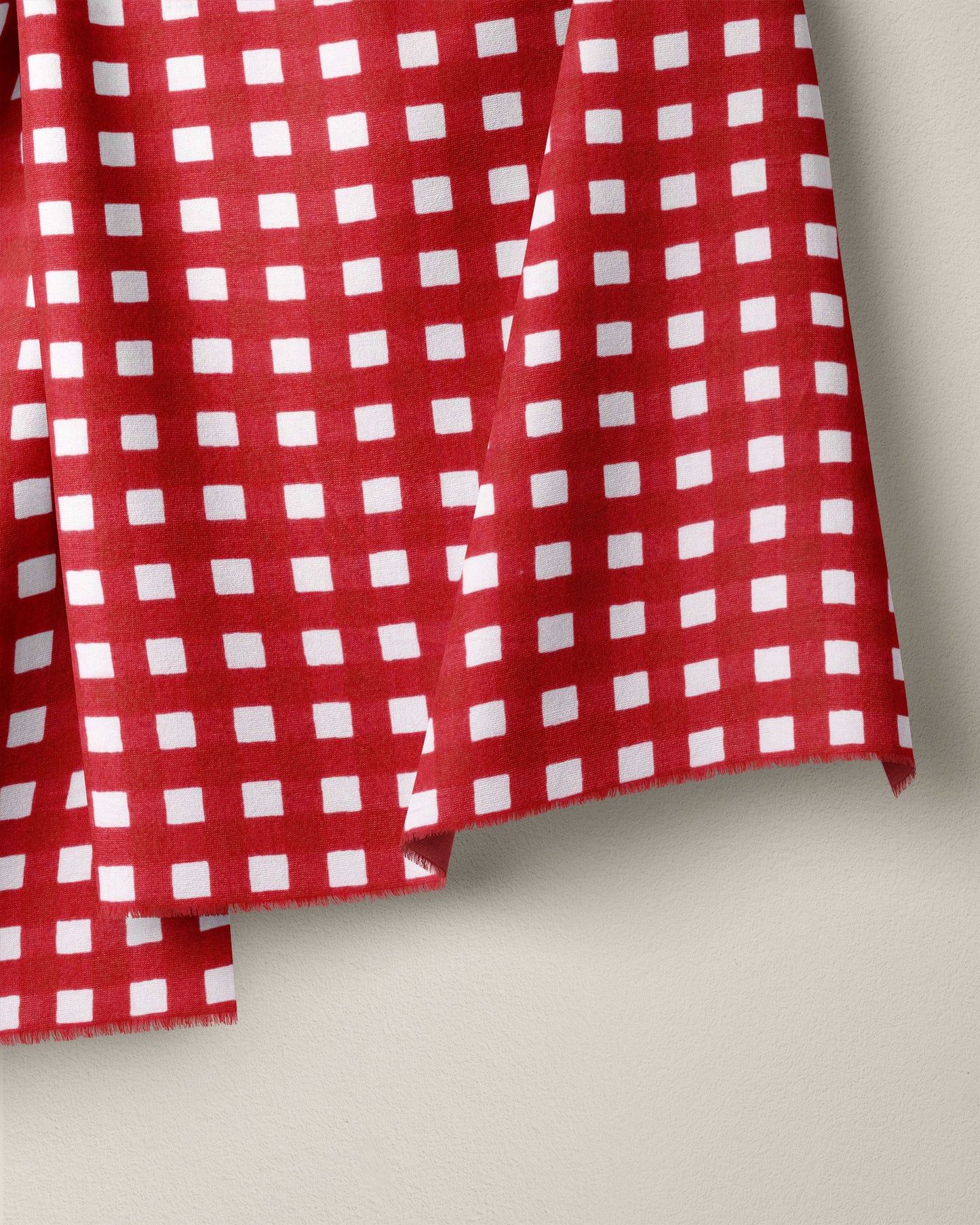 Red Check Screen Print Cotton