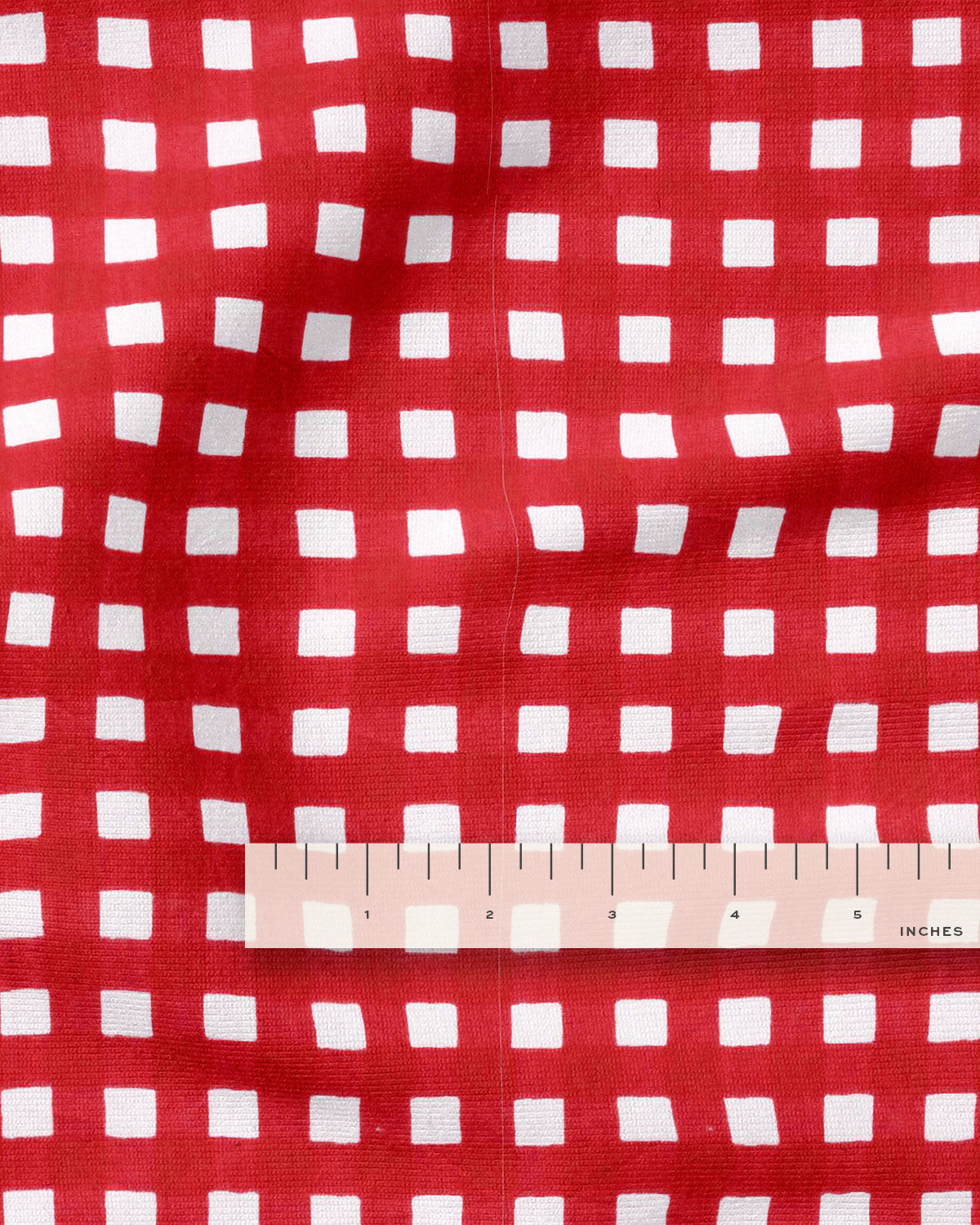 Red Check Screen Print Cotton