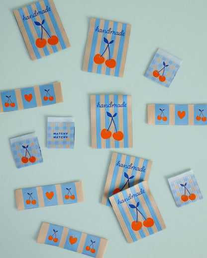 Cherries Square and Rectangle Woven Garment Labels