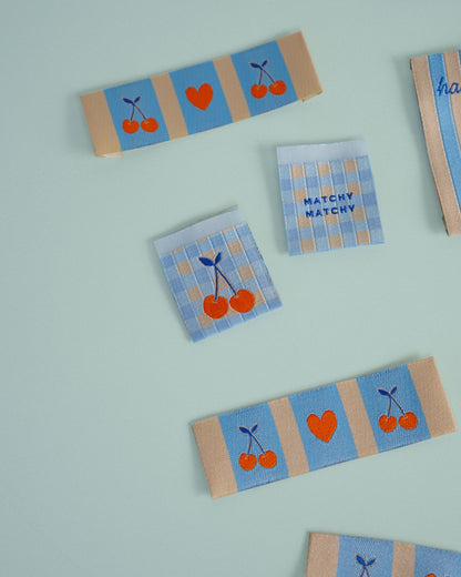Cherries Square and Rectangle Woven Garment Labels