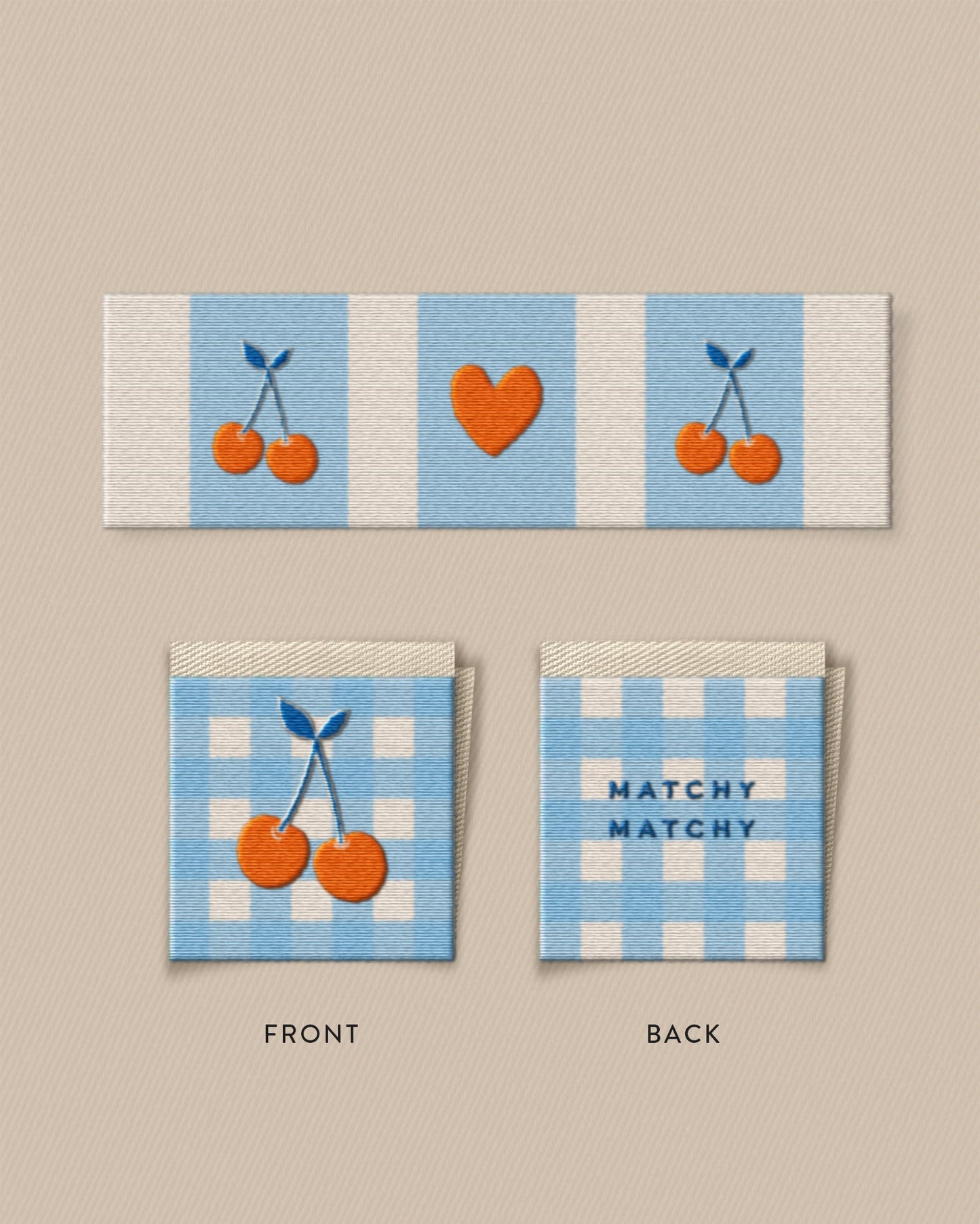 Cherries Square and Rectangle Garment Labels