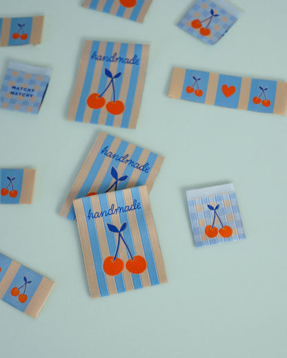 Cherries Square and Rectangle Woven Garment Labels