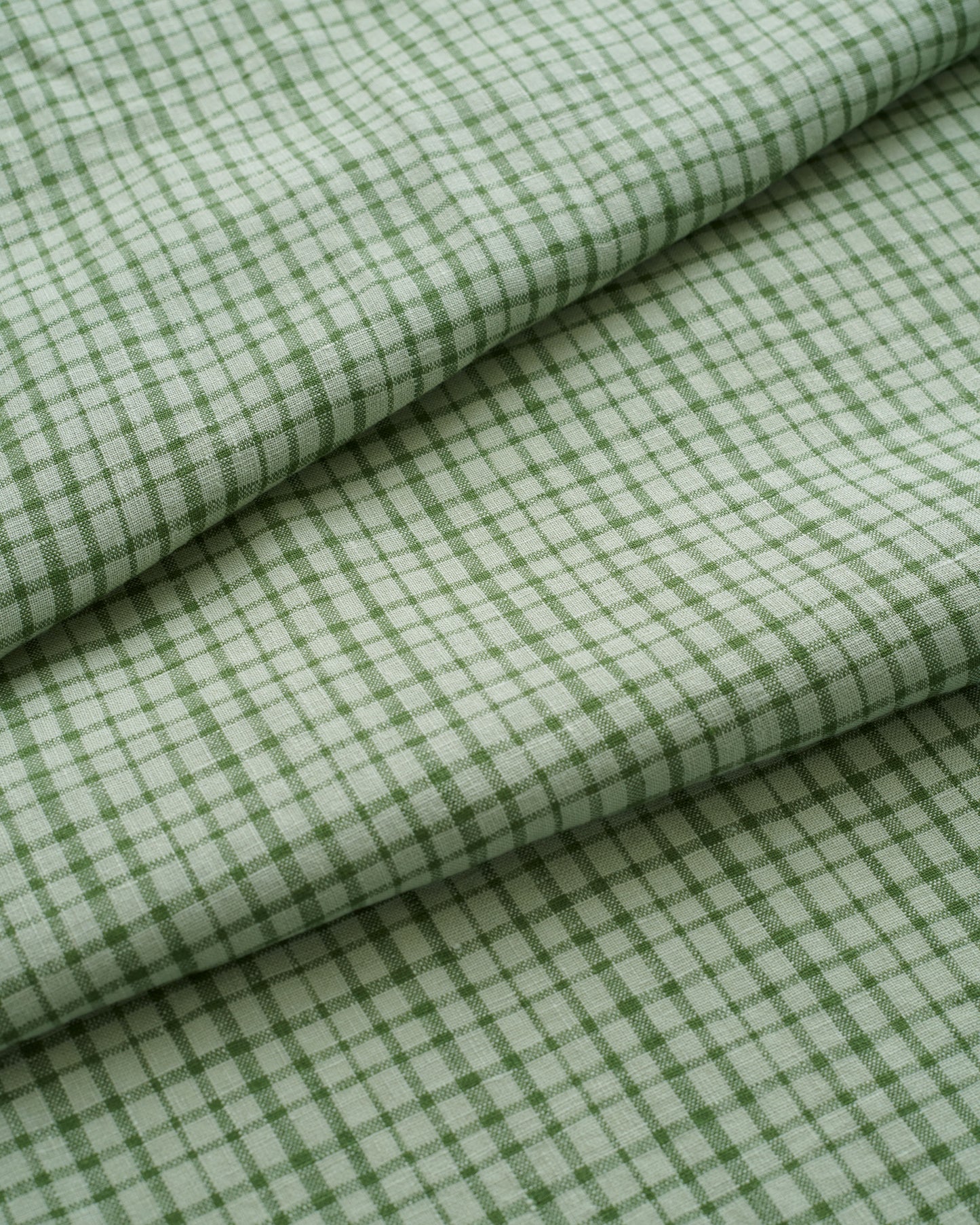 Chive Basket Check Washed Linen