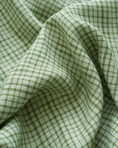 Chive Basket Check Washed Linen