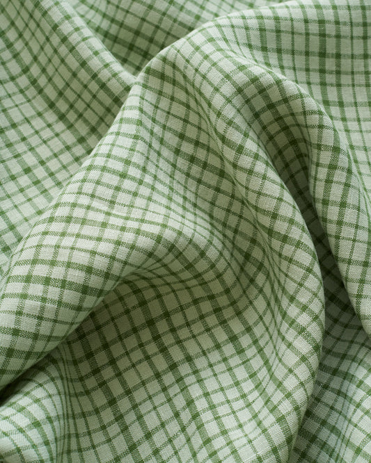 Chive Basket Check Washed Linen