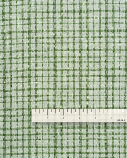 Chive Basket Check Washed Linen