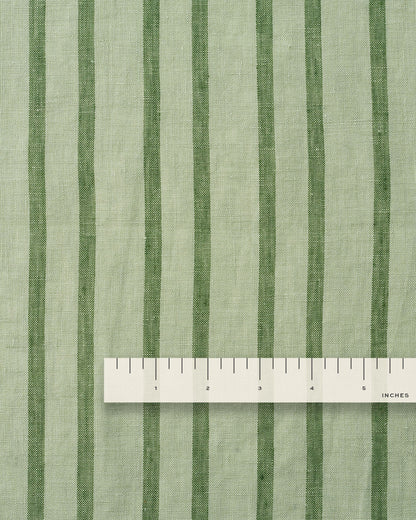 Chive Home Stripe Washed Linen