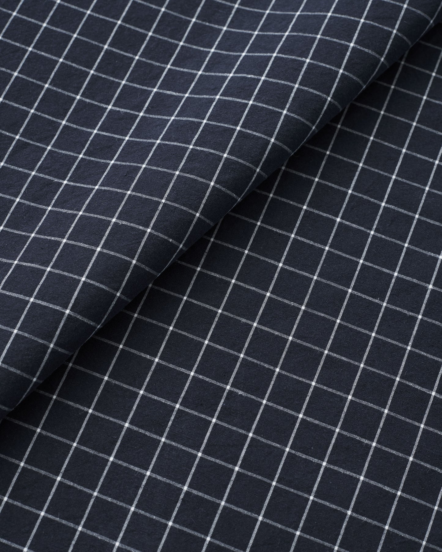 Classic Navy Check Luxury Cotton Linen
