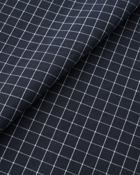 Classic Navy Check Luxury Cotton Linen
