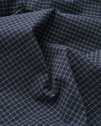 Classic Navy Check Luxury Cotton Linen