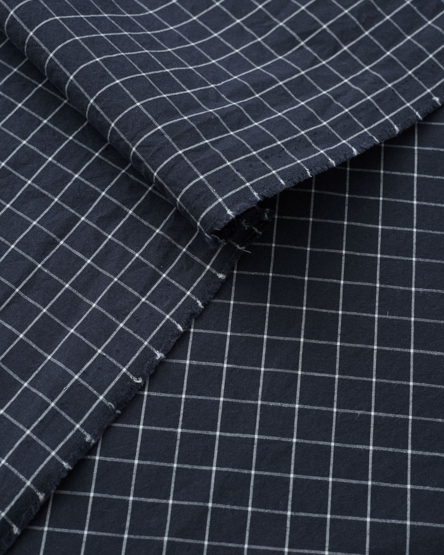 Classic Navy Check Luxury Cotton Linen