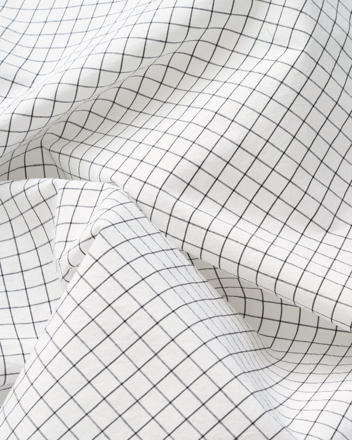 Classic Black and White Check Luxury Cotton Linen
