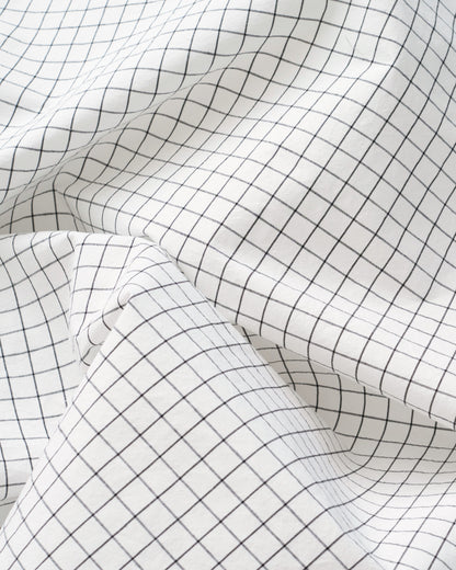 Classic Black and White Check Luxury Cotton Linen