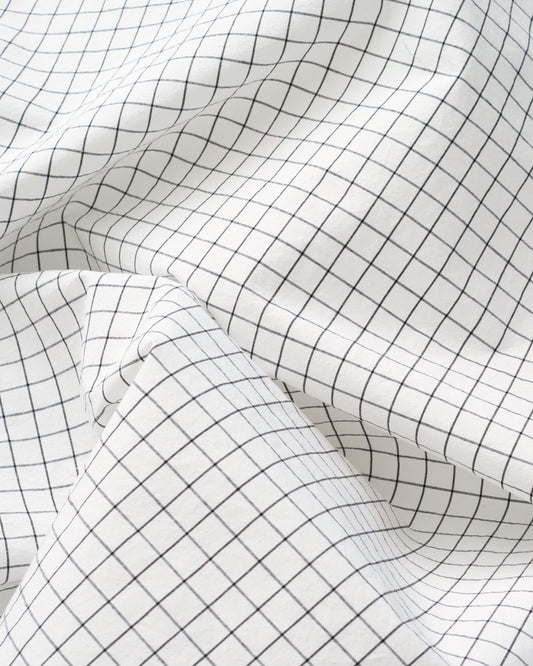 Classic Black and White Check Luxury Cotton Linen