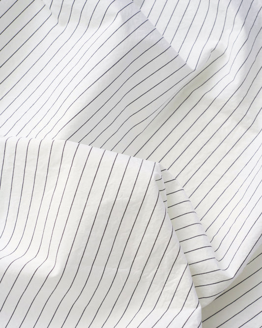 Classic Black and White Stripe Luxury Cotton Linen