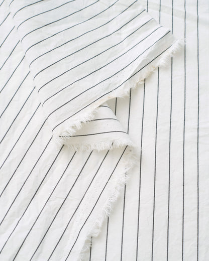 Classic Black and White Stripe Luxury Cotton Linen