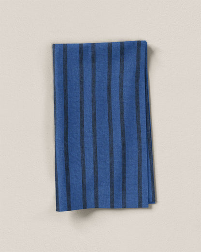 Cobalt Home Stripe Washed Linen