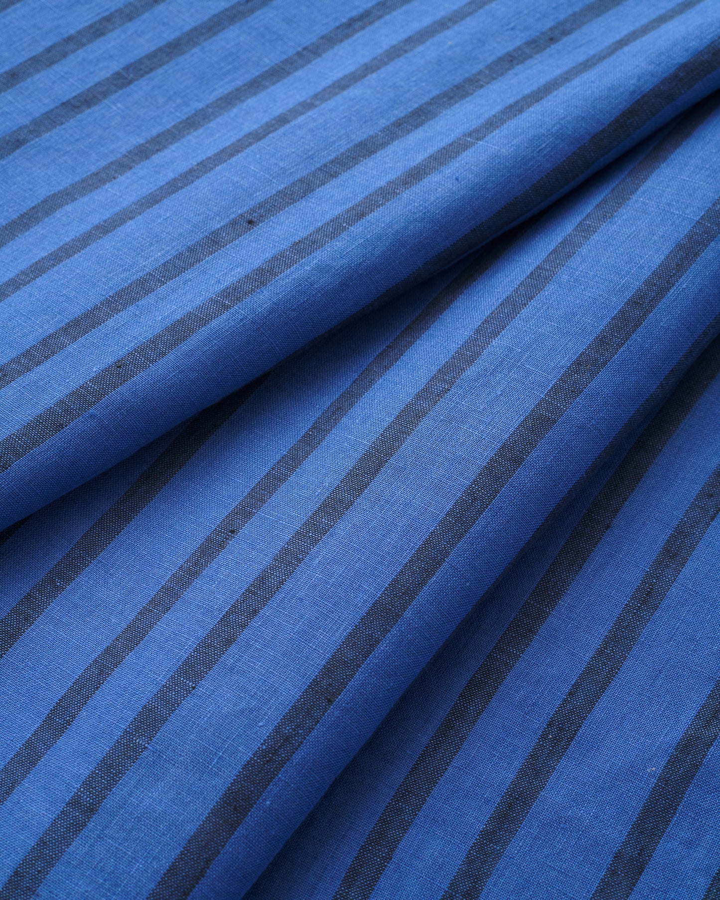 Cobalt Home Stripe Washed Linen