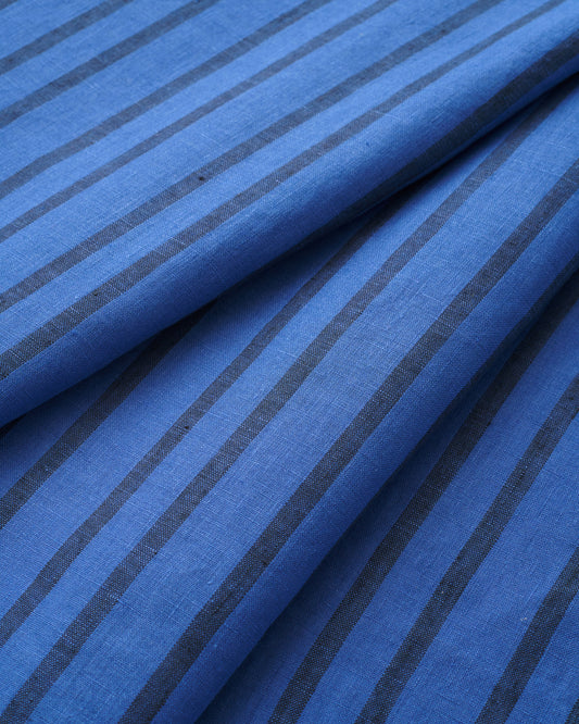 Cobalt Home Stripe Washed Linen