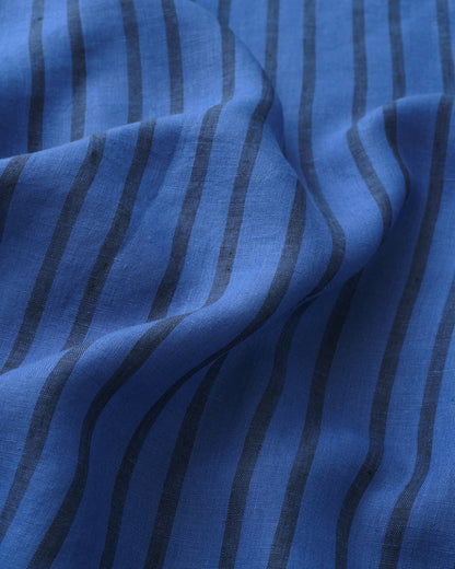 Cobalt Home Stripe Washed Linen