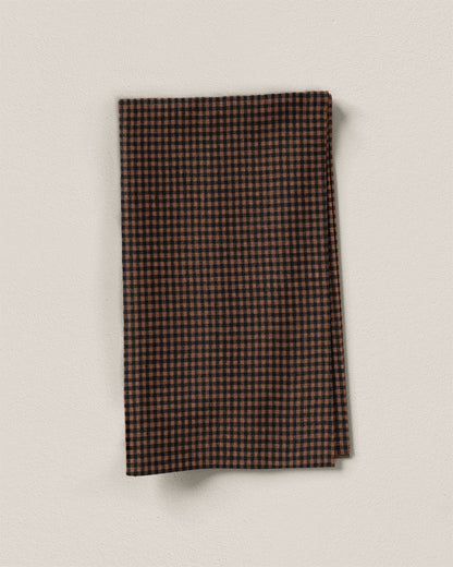 Cocoa Nib Micro Gingham Washed Linen