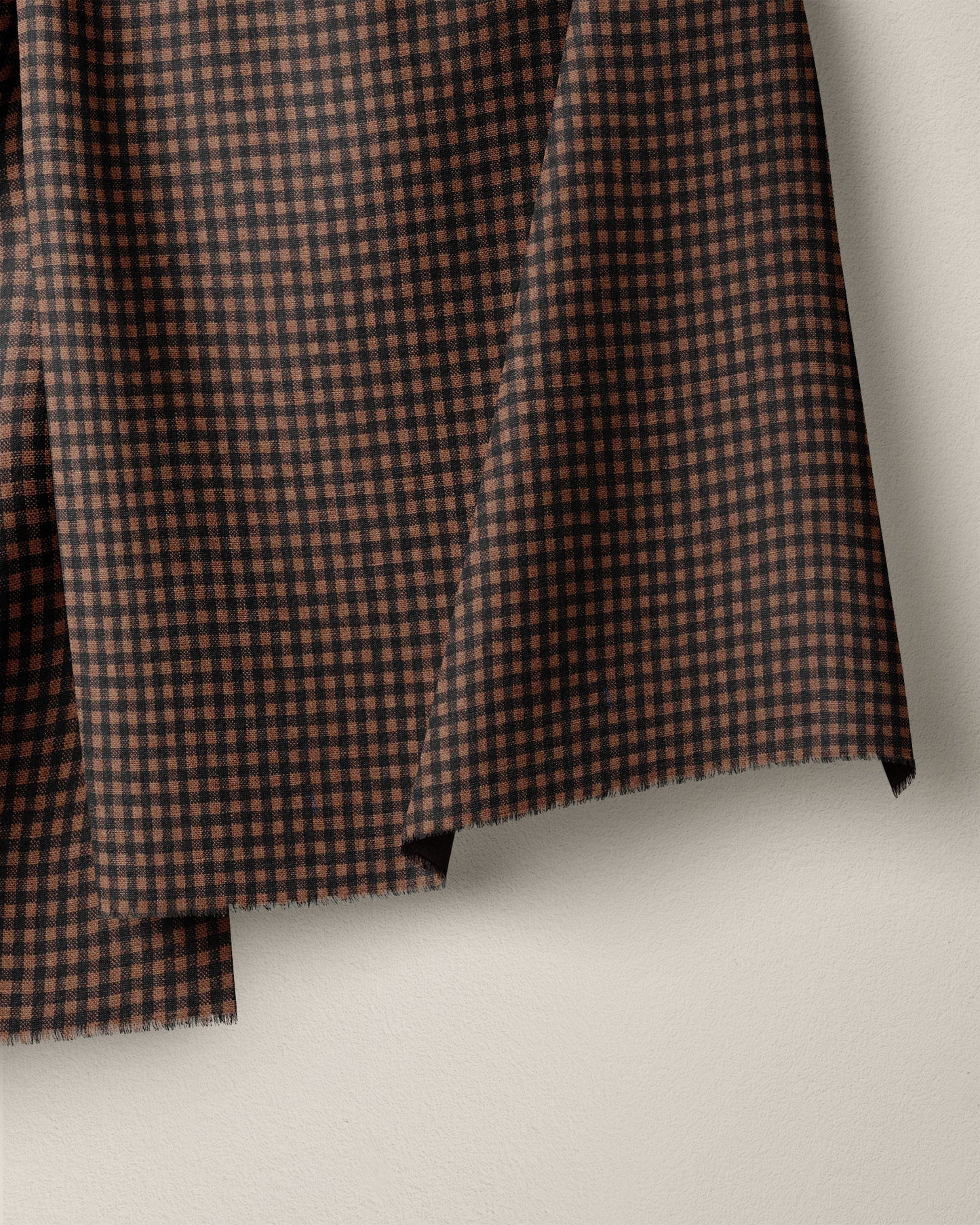 Cocoa Nib Micro Gingham Washed Linen