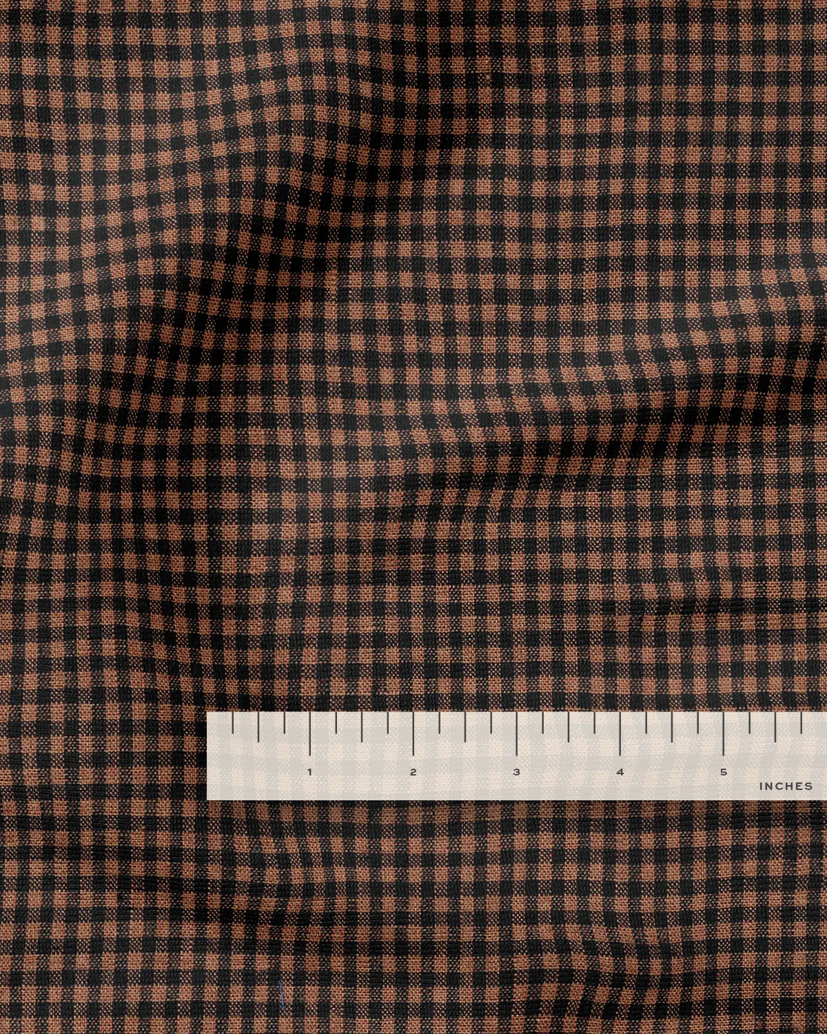 Cocoa Nib Micro Gingham Washed Linen