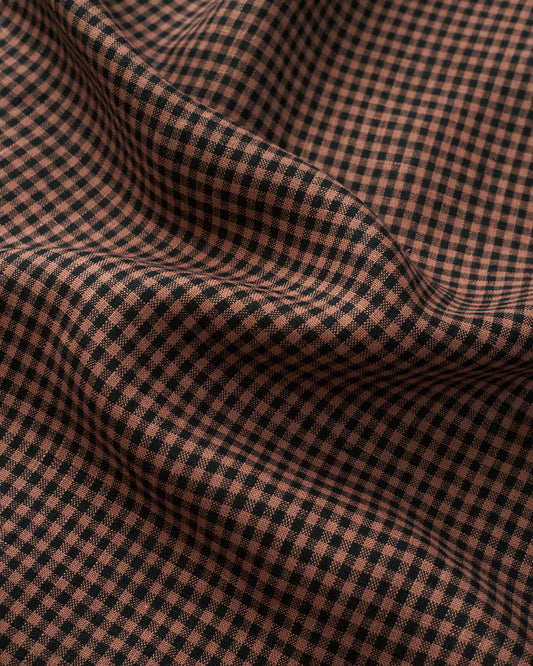 Cocoa Nib Micro Gingham Washed Linen