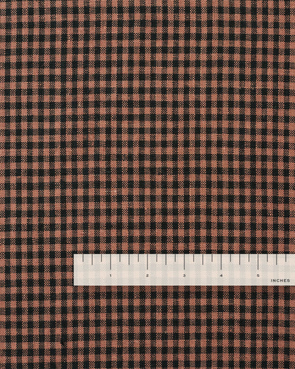 Cocoa Nib Micro Gingham Washed Linen
