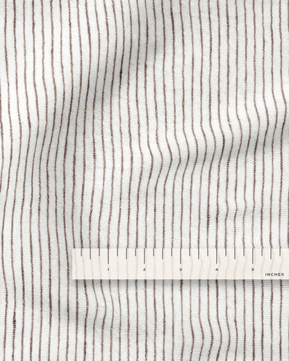 Coconut Fluff Pencil Stripe Linen