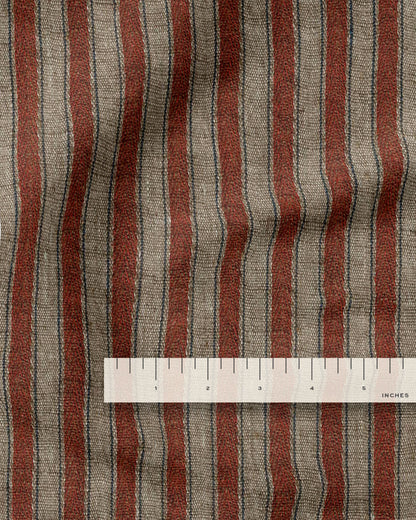 Cognac Dutch Stripe Linen