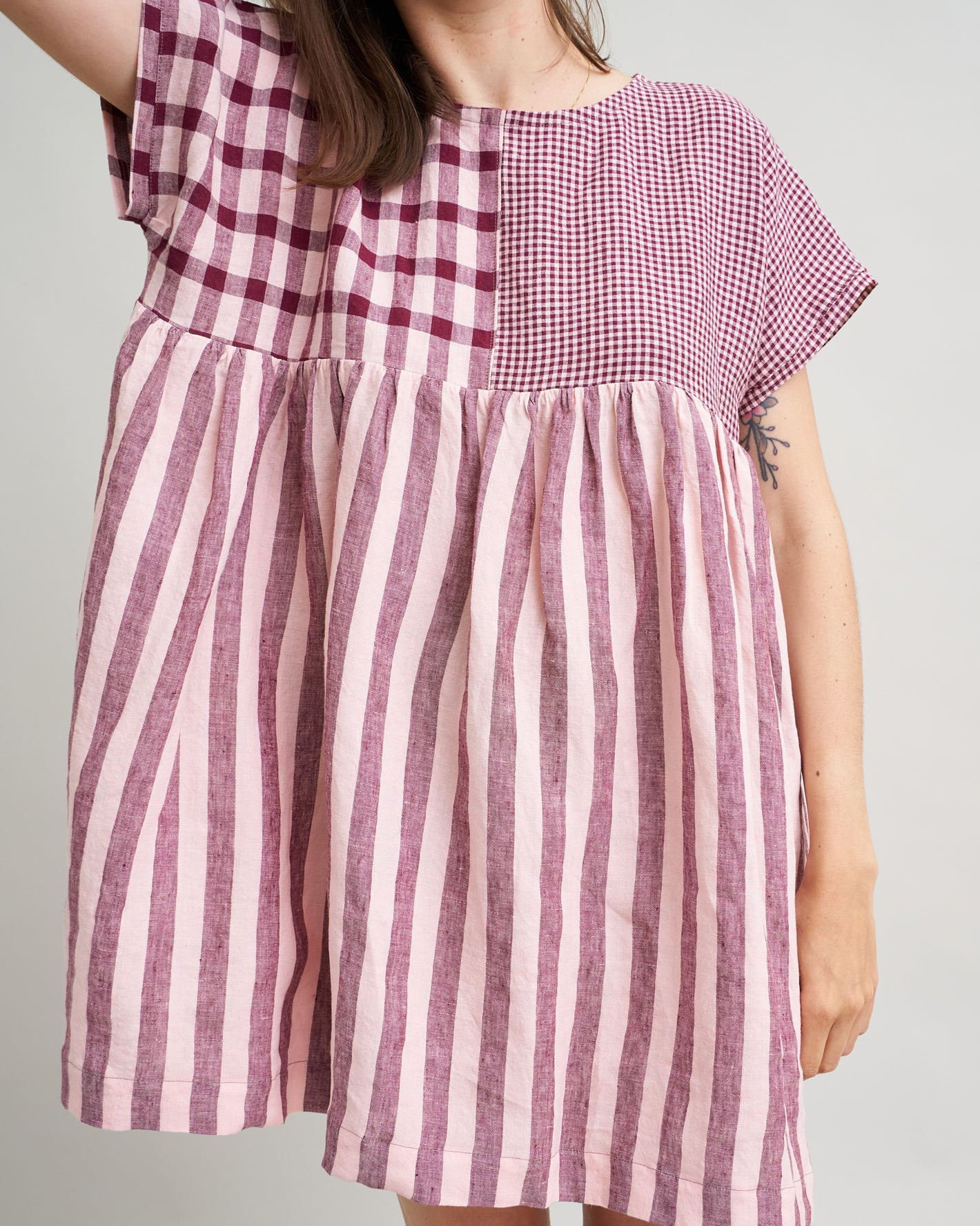 Boysenberry Crumble Parlor Stripe Washed Linen