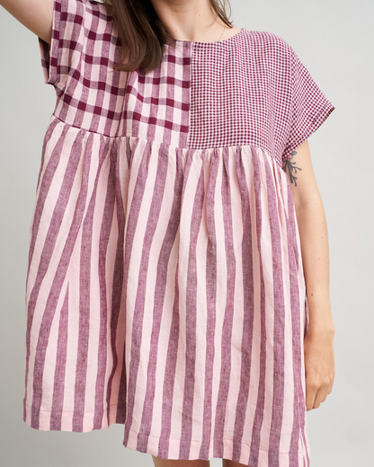 Boysenberry Crumble Parlor Stripe Washed Linen