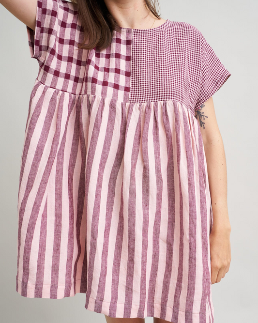 Boysenberry Crumble Parlor Stripe Washed Linen