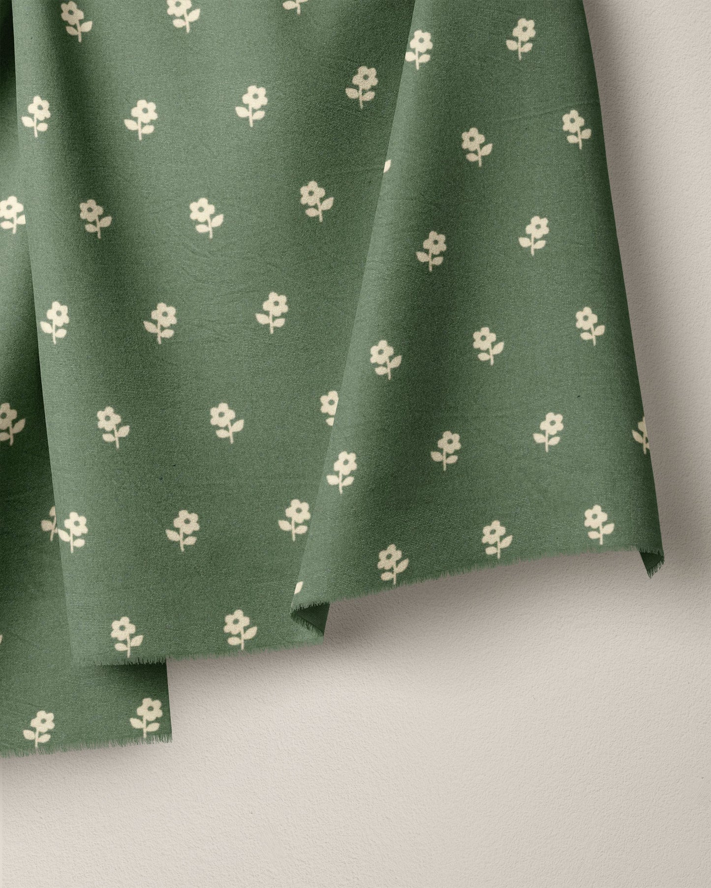 Sage Mini Bloom Block Print Cotton