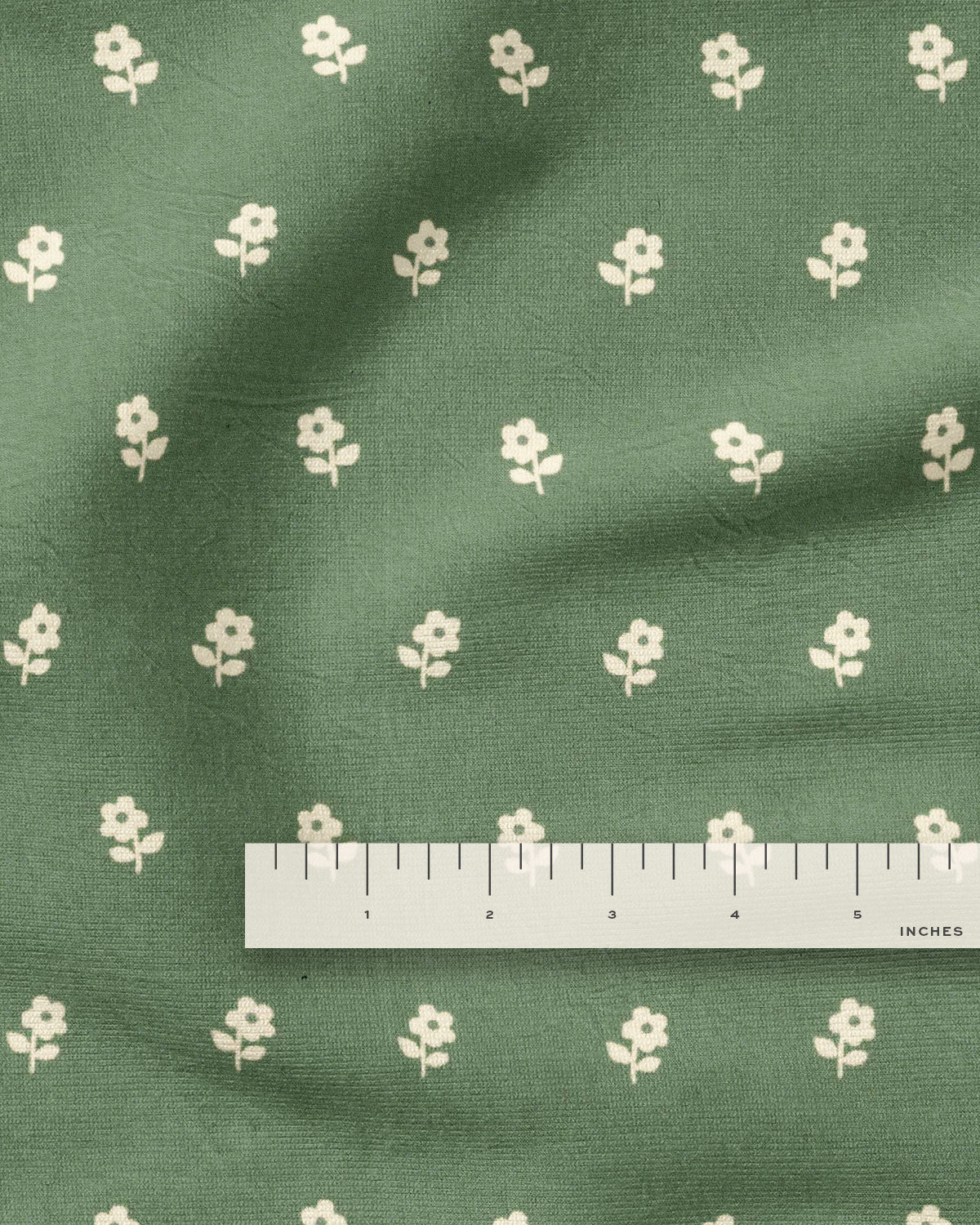 Sage Mini Bloom Block Print Cotton