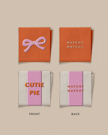 Cutie Pie Bow Square Garment Labels