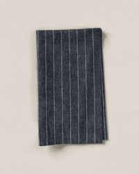 Dark Wash Pinstripe Linen Cotton Denim