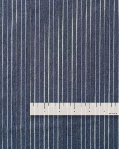 Denim Blue Premium Striped Cotton