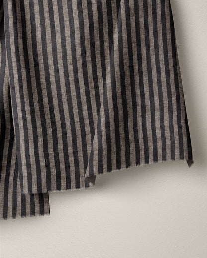Espresso Candy Stripe Washed Linen