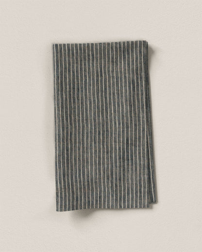 Evening Slate Pencil Stripe Linen