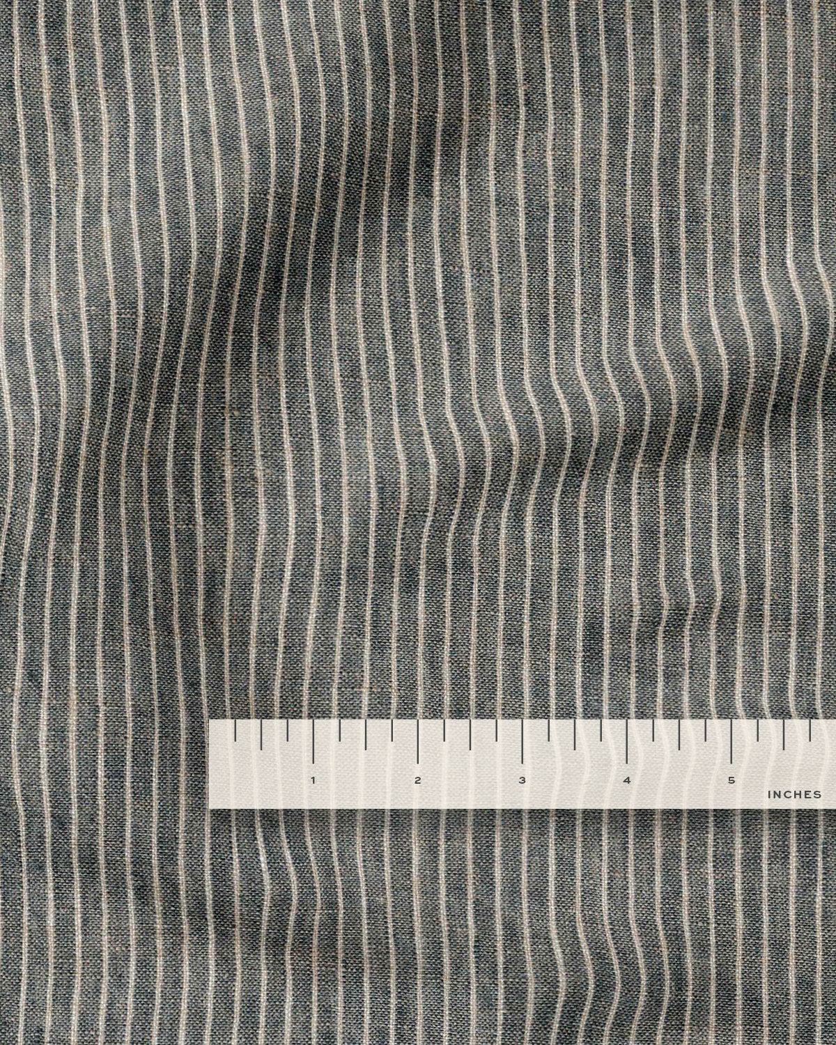 Evening Slate Pencil Stripe Linen