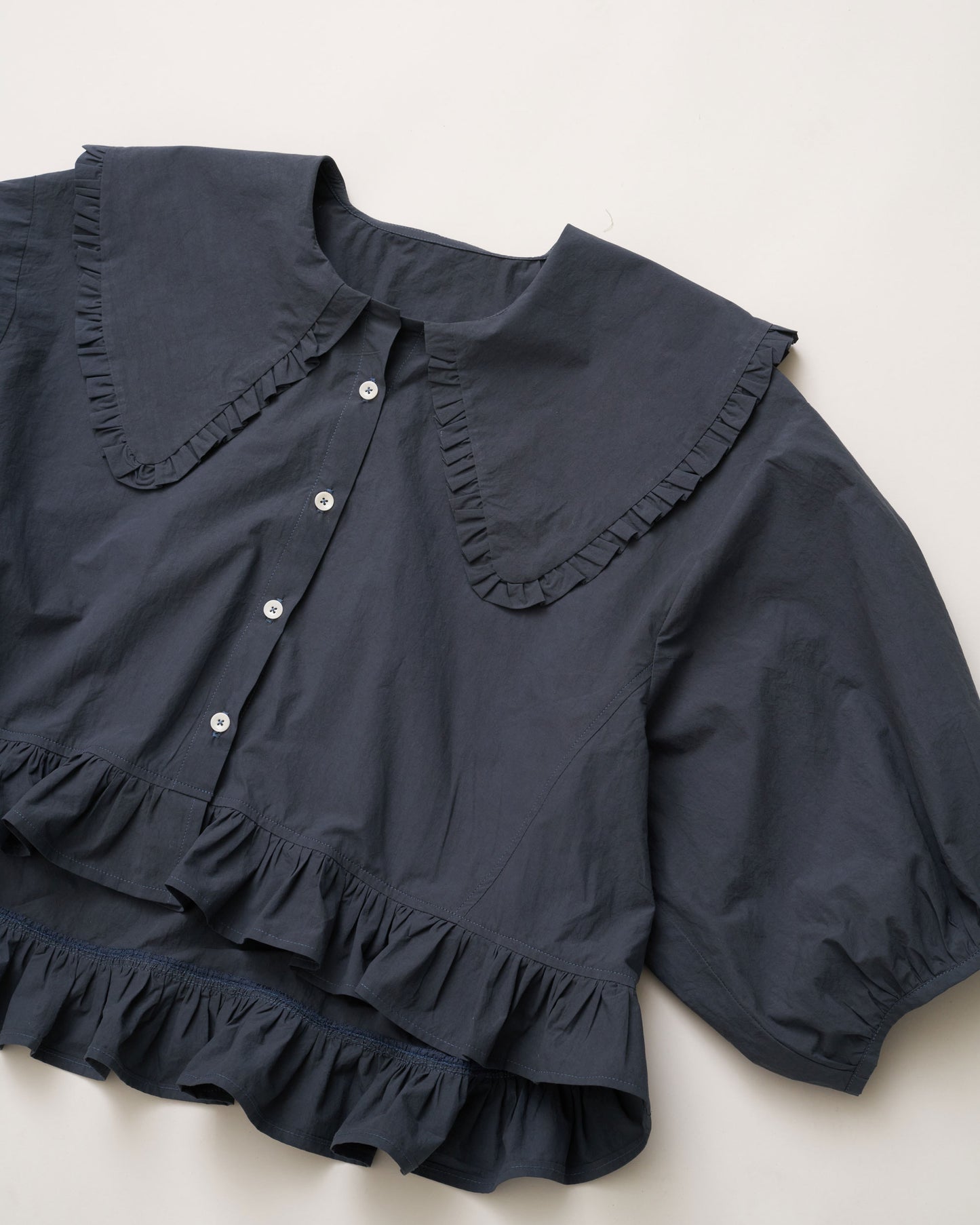 Pewter Blue Luxury Tumbled Poplin