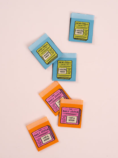 Newspaper Square Garment Labels