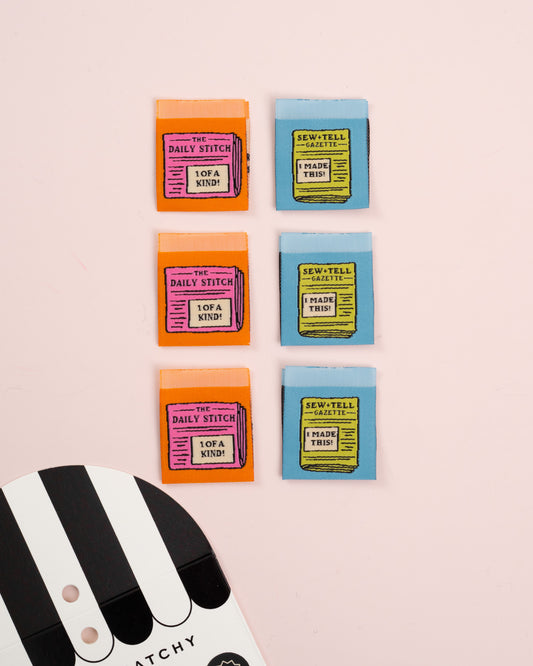 Newspaper Square Garment Labels
