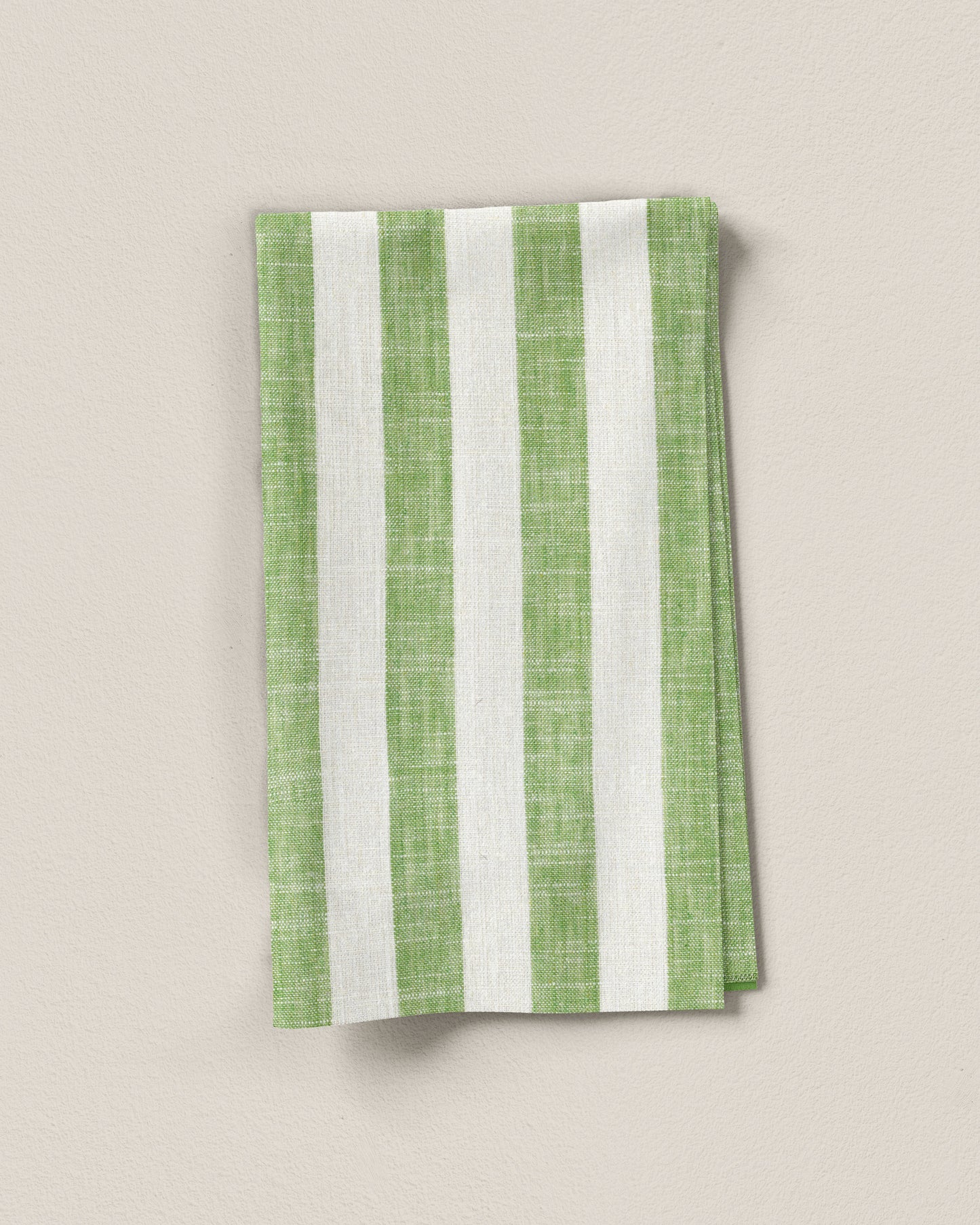 Green Cabana Stripe Linen Viscose