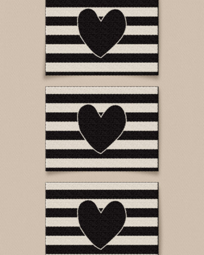 Black Heart Large Garment Labels