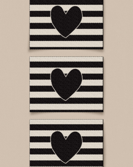 Black Heart Large Garment Labels