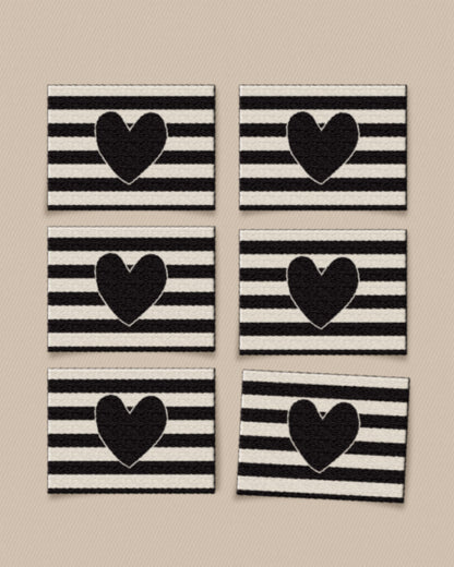 Black Heart Large Garment Labels