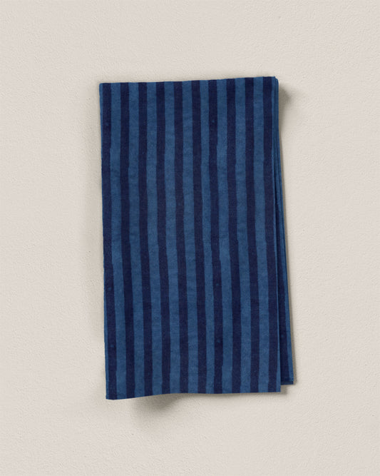 Indigo Stripe Block Print Cotton